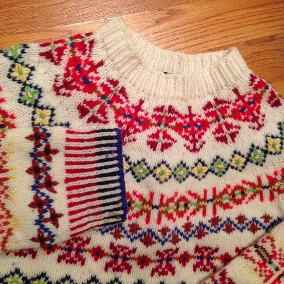 Cozy J. Crew Handknit Wool Fair Isle
