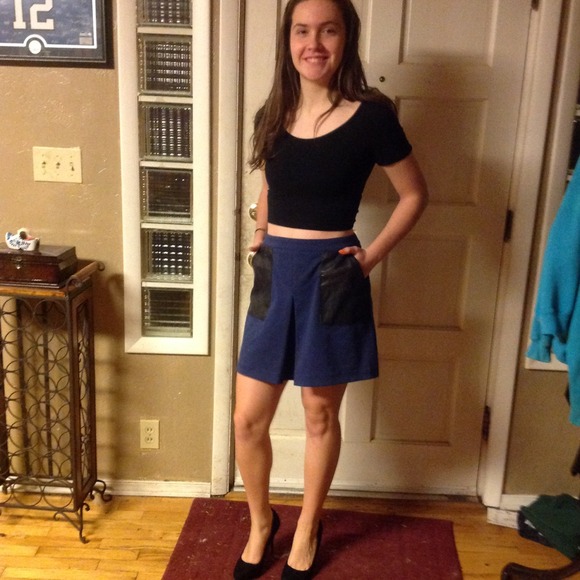 ASOS leather-pocket skirt NWOT