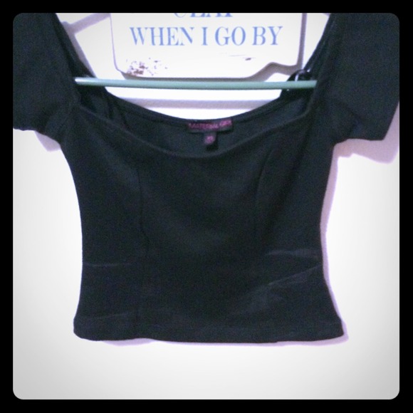 Black material girl crop top!