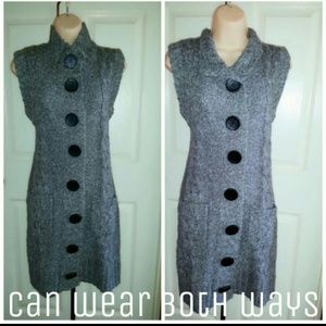 Long no sleeve sweater, available in small & med.