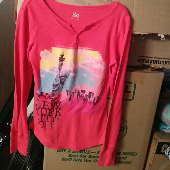 Large pink NY long sleeve - Picture 1 of 4