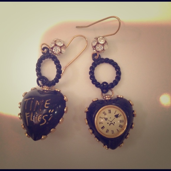 Betsy Johnson Time Earrings