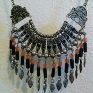 Free People Intricate Silver toned Necklace