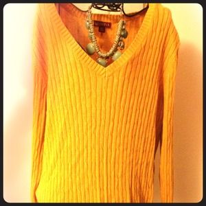 Golden Cable Knit Sweater