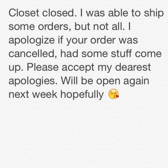 Closed for a few days 😘