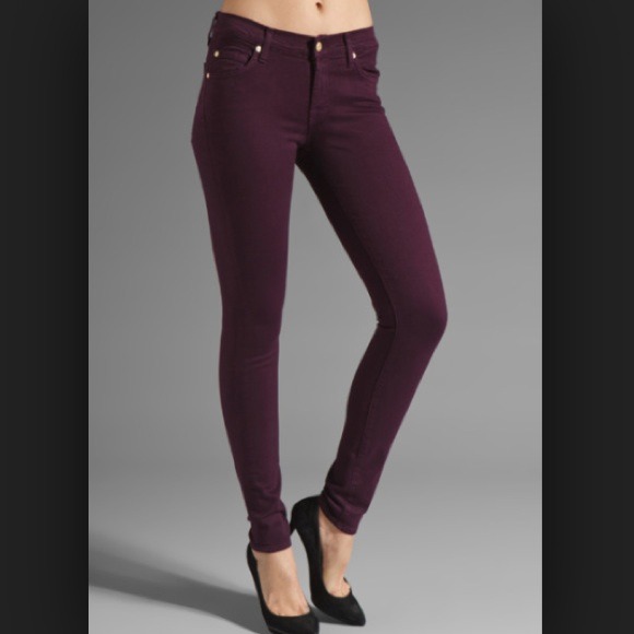 7 for all Mankind Denim - 7 For All Mankind PURPLE BORDEAUX skinny jean!