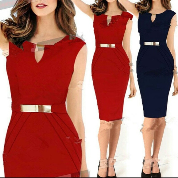 Red pencil dress