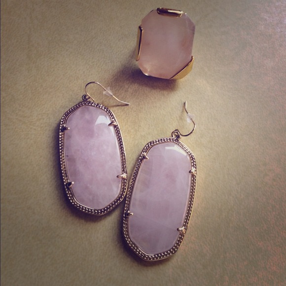 Kendra Scott/Kate Spade rose quartz BUNDLE
