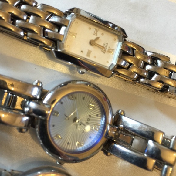 Shiny silver watch bundle Fossil Citizen Nine West - Picture 3 of 4