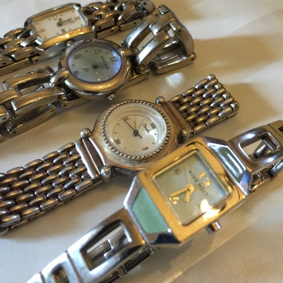 Shiny silver watch bundle Fossil Citizen Nine West - Picture 4 of 4