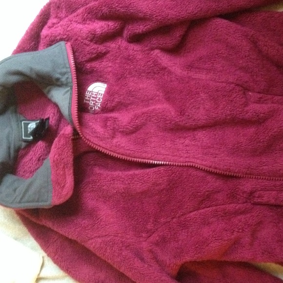 Magenta North Face jacket.