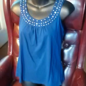 Navy Studded Tank Top
