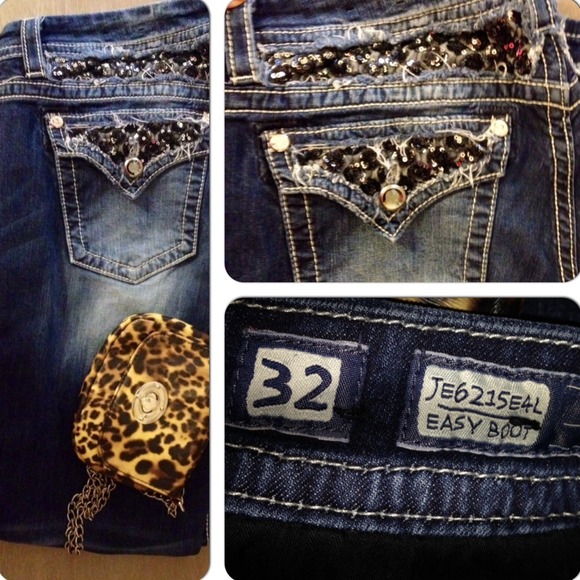 Miss Me Easy Fit Boot cut jean with black sequins