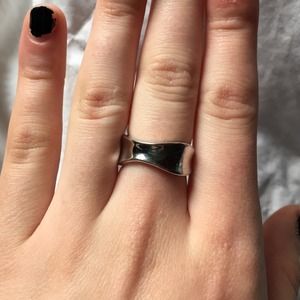 Silver waved ring