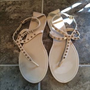 Steve Madden Beige Spiked Jelly Shoes
