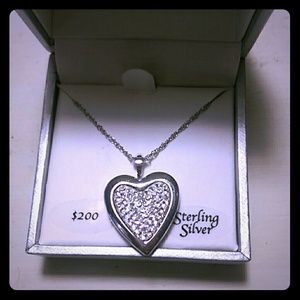 Silver diamond heart locket 10% off!!!