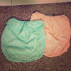 Pink/blue strapless top with cut out