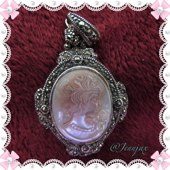 SOLD Vintage 925 Pink Cameo Pendant