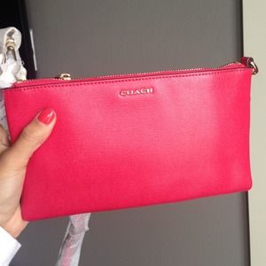 Authentic COACH pink saffiano Kylie crossbody