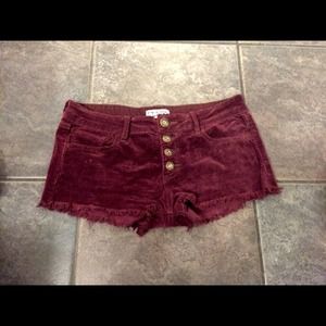 purple roxy corduroy shorts
