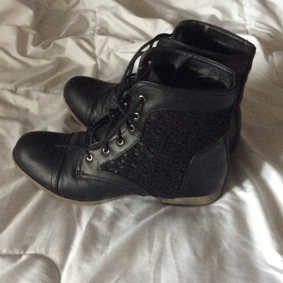 Black combat boots