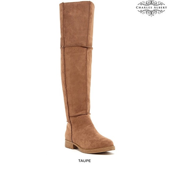 Charles Robert Boots - Over the knee Taupe boots- worn once EUC
