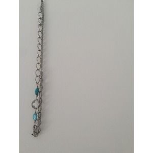 Silver necklace with turquoise beads