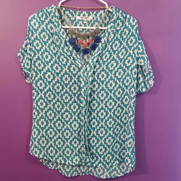 Blue Tribal Print Blouse