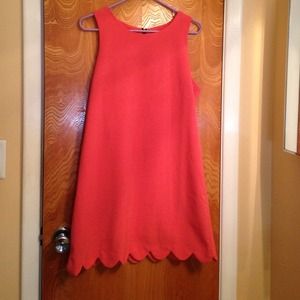 orange scalloped dress size large. Lilly inspired