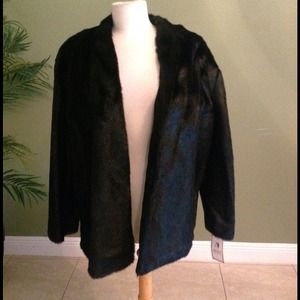 Black fur coat