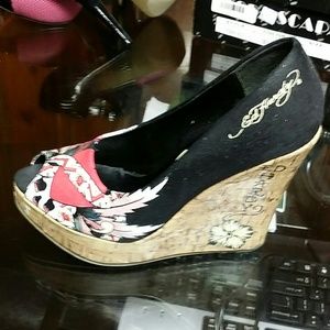 Ed hardy wedge heels
