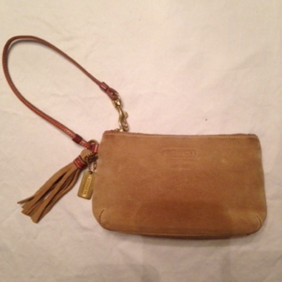 Light brown coach wristlet