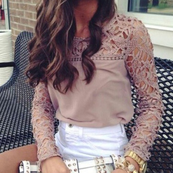 Tops - Long sleeve lace blouse