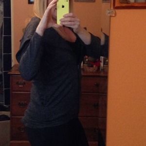 Charcoal gray zip up sweater