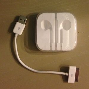 Earphones case and iPhone 4 cord