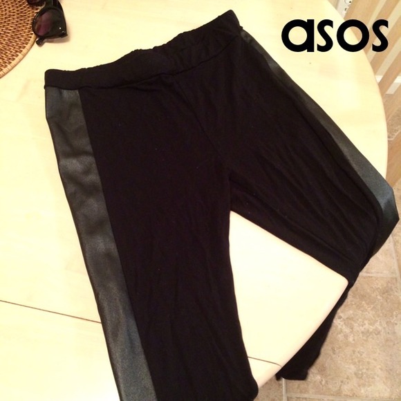 ASOS leather panel leggings