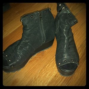 Platform Peep Toe Booties