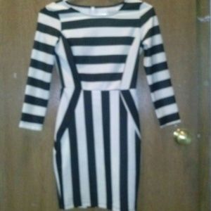 Stripped Black and White Dress