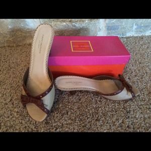 Isaac Mizrahi Slide Sandal Tan with Leather Trim