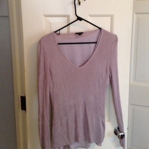 Lilac colored silky woven Ann Taylor sweater