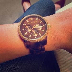 tortoise shell Michael Kors watch