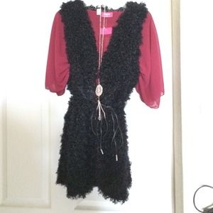 Fuzzy Black Vest