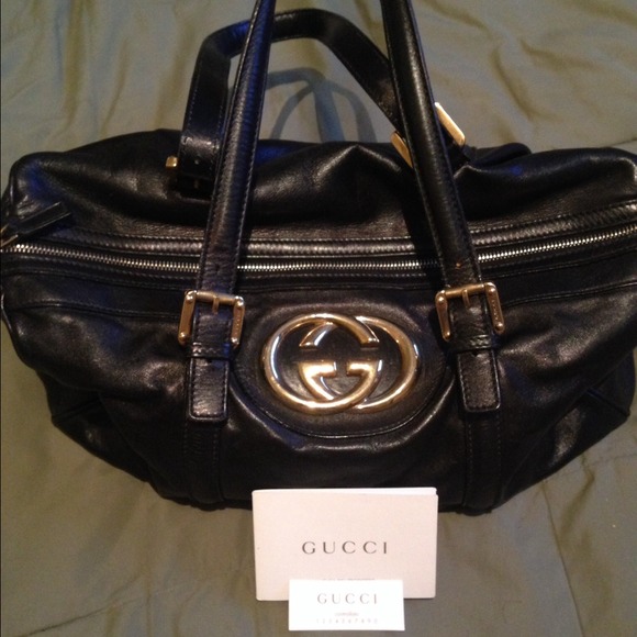 Authentic Gucci Leather "Britt" Boston Handbag