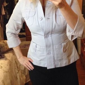 Loft lilac colored denim style jacket