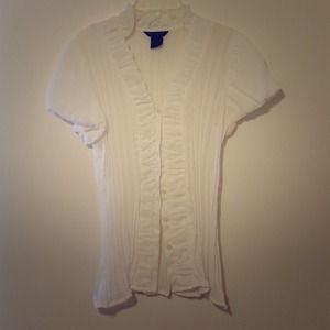 Shear eggshell blouse