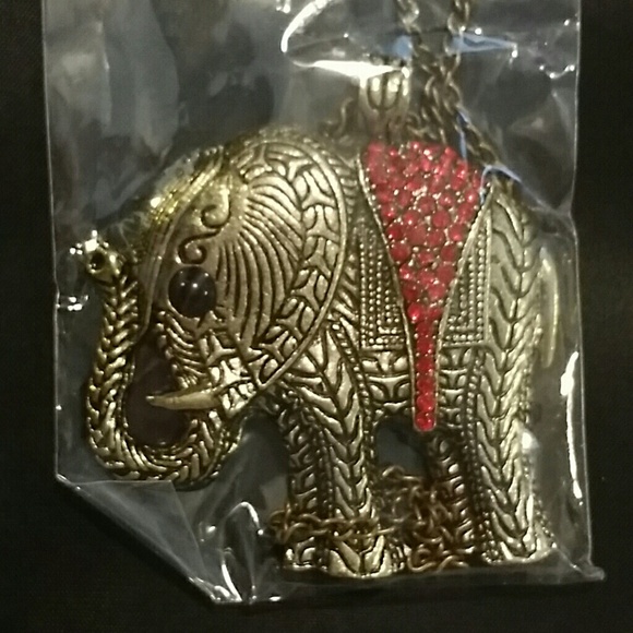 Elephant sweater necklace