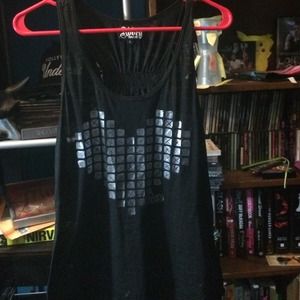 Abbey dawn burn out studded heart tank top