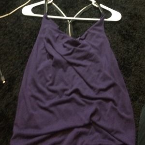 Purple zipper strap tank top