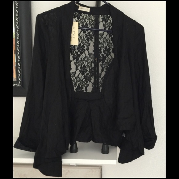 NWT! Black lace top.