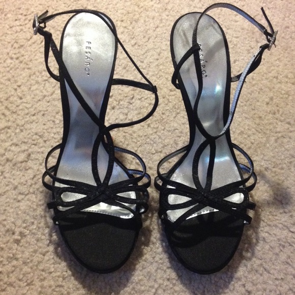 Black strappy heels